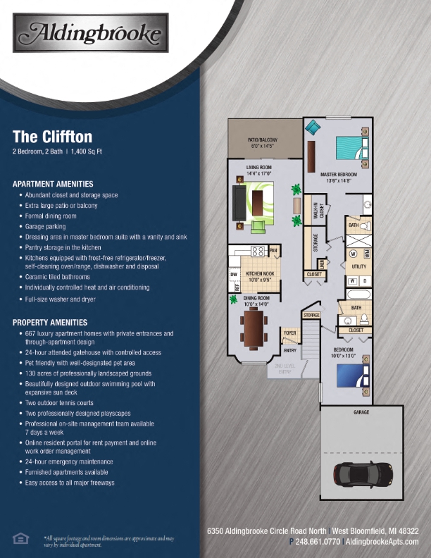 Cliffton - includes a 1 car garage floor plan